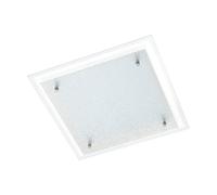 EGLO LED ceiling lamp Priola, ceiling light, steel in white, chrome | textured glass in white neutral white