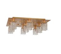 Eglo LED Ceiling lamp Pyton Gold, Ceiling Light, Steel in Gold Colour, Clear Brilliant Glass G9 Socket