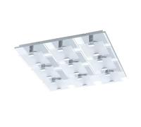 EGLO LED Ceiling Lamp Vicaro, ceiling light, stainless steel chrome | satin glass white, clear warm white