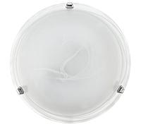 Eglo LED Ceiling lamp with Glass Shade, Ø 30 cm, Kitchen Ceiling Light, Metal lamp in Chrome and Alabaster Glass, Warm White