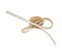 Eglo LED Ceiling lamp Wood Effect Selvina 2, Flush Mount Hallway Living Room Lighting, Curved Light Fixture, Warm White