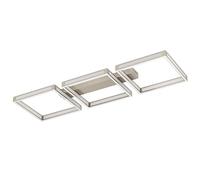 Eglo LED Ceiling Light Altaflor, Minimalistic Lighting Made of Metal in Nickel matt and White Plastic, Warm White Kitchen lamp, 39 inches