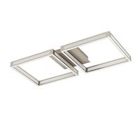 Eglo LED Ceiling Light Altaflor, Minimalistic Lighting Made of Metal in Nickel matt and White Plastic, Warm White Kitchen lamp, 26 inches