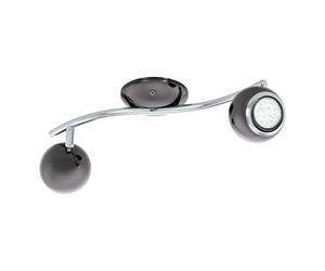 Eglo LED Ceiling Light Bimeda, 2-Flame Ceiling lamp, Metal Spotlight in Nickel-Black and Chrome, Living Room Light, Spots Including GU10 Bulbs, Warm White
