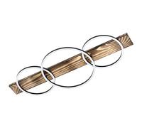 Eglo LED Ceiling Light Boyal, 3-Light Ceiling lamp, Vintage Living Room lamp, Rustic Kitchen Light Made of Steel, Wood and Plastic, Hallway Ceiling lamp in Black, Brown, White, L 101 cm