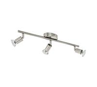 EGLO LED Ceiling Light Buzz LED, 3-Bulb Ceiling Light, Metal Ceiling Spotlight in Matt Nickel, Living Room Lamp, Kitchen Lamp, Spotlights Including GU10 Bulb, Warm White, L 48.5 cm