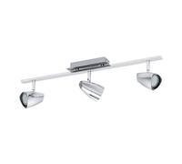 Eglo LED Ceiling Light Corbera, 3-Flame Ceiling lamp, Ceiling Spotlight Made of Metal and Plastic, Living Room lamp in Chrome, spot with GU10 Bulb, Warm White