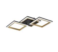 Eglo LED Ceiling Light Fitting Calliera, Step dimmable Ceiling lamp, Office and Kitchen Lighting, Metal and Plastic in Black and Brass, Neutral White, 31 x 59.5 cm