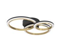 Eglo LED Ceiling Light Calliera - Step Dimmable, Black & Brass, Neutral White, 44.5x49 cm