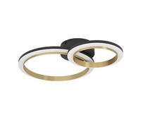 Eglo Calliera Black & Brass Steel Led Circle Modern Ceiling Light, Black