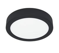 Eglo LED Ceiling Light Fitting Fueva 6, Round Ceiling lamp, Bathroom Lighting, Flush luminaire Made of Plastic in Black and White, Warm White-Cold White, IP44, Ø 16.5 cm