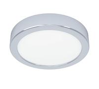 Eglo LED Ceiling Light Fitting Fueva 6, Round Ceiling lamp | bathroom lighting, flush luminaire made of chrome coloured steel and white plastic, warm white-cold white, IP44, Ø 16.5 cm