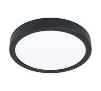 Eglo LED Ceiling Light Fitting Fueva 6, Round Ceiling lamp, Bathroom Lighting, Flush luminaire Made of Plastic in Black and White, Warm White-Cold White, IP44, Ø 21 cm