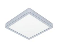 Eglo LED Ceiling Light Fitting Fueva 6, Round Ceiling lamp, Bathroom Lighting, Flush luminaire Made of Chrome Coloured Steel and White Plastic, Warm White-Cold White, IP44, 22 x 22 cm