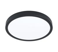 Eglo LED Ceiling Light Fitting Fueva 6, Round Ceiling lamp, Flush Light Fixture, Plastic in Black and White, Ceiling Lighting Warm White-Cold White, ?