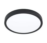 Eglo LED Ceiling Light Fitting Fueva 6, Round Ceiling lamp, Flush Light Fixture, Plastic in Black and White, Ceiling Lighting Warm White-Cold White, ⌀ 28 cm