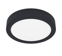 EGLO LED Ceiling Light Fitting Fueva 6, Round Ceiling lamp, Flush Light Fixture, Plastic in Black and White, Ceiling Lighting Warm White-Cold White, ⌀ 16.5 cm