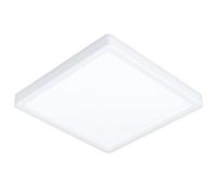 Eglo LED Ceiling Light Fitting Fueva 6, Square Ceiling lamp, Bathroom Lighting, Flush luminaire Made of Plastic in White, Warm White-Cold White, IP44, 29 x 29 cm