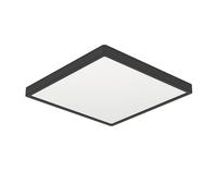 Eglo LED Ceiling Light Fitting Fueva 6, Square Ceiling lamp, Bathroom Lighting, Flush luminaire Made of Plastic in Black and White, Warm White-Cold White, IP44, 15 x 15 cm