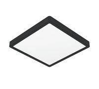 Eglo LED Ceiling Light Fitting Fueva 6, Square Ceiling lamp, Flush Light Fixture, Plastic in Black and White, Ceiling Lighting Warm White-Cold White, 29x29 cm