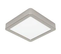 Eglo LED Ceiling Light Fitting Fueva 6, Square Ceiling lamp, Flush Light Fixture, Plastic in Silver and White, Ceiling Lighting Warm White-Cold White, 15x15 cm