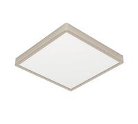 Eglo LED Ceiling Light Fitting Fueva 6, Square Ceiling lamp, Flush Light Fixture, Plastic in Silver and White, Ceiling Lighting Warm White-Cold White, 29x29 cm