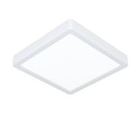 Eglo LED Ceiling Light Fitting Fueva 6, Square Ceiling lamp, Flush Light Fixture, White Plastic, Ceiling Lighting Warm White-Cold White, 22x22 cm
