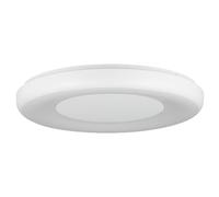 Eglo LED Ceiling Light Fitting Jutio, Round Ceiling lamp dimmable with Remote Control, Kitchen and Office Lighting, Metal and Plastic in White, Warm White-Cold White, Ø 38.5 cm