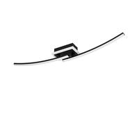 Eglo LED Ceiling Light Fitting Lungolago, Office and Kitchen Lighting, Kitchen lamp Made of Metal and Plastic in Black and White, Neutral White, 74 cm