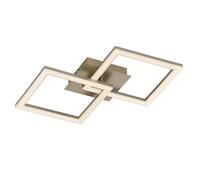 Eglo LED Ceiling Light Fitting Palmaves 2, 2 lamp fixtures Made of matt Nickel Metal and White Plastic, Kitchen and Bedroom spotlights, Warm White, 20.7 inches