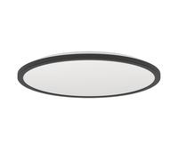 Eglo LED Ceiling Light Fitting Rovito, Round Ceiling lamp with Remote Control, Bathroom Lighting, Flush luminaire Made of Plastic in Black and White, Warm White-Cold White, IP44, Ø 50 cm