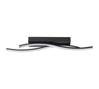 Eglo LED Ceiling Light Fitting Viloria, Curved Ceiling lamp, Living Room Lighting Made of Metal in Black and Plastic in White, Warm White, 56.5 cm