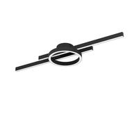 EGLO LED ceiling light fixture Amandolo, dimmable ceiling lamp with remote control, geometric living room and bedroom lighting made of black metal,