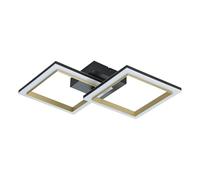 Eglo LED Ceiling Light Fixture Calliera, Step dimmable Living Room Lighting, Metal and Plastic in Black and Brass, Warm White lamp, 31 x 52.5 cm