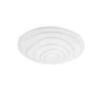 Eglo LED Ceiling Light Fixture Ceprano, Flush Mount lamp, Office Lighting, Round Kitchen lamp, White Metal and Glass, E27 Socket, Ø 24.5 cm