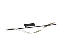 Eglo LED Ceiling Light Fixture Conaprato, dimmable Flush Mount lamp with Remote, Kitchen and Living Room Lighting, Black and Brass, Warm to Cool White, 115 cm Long