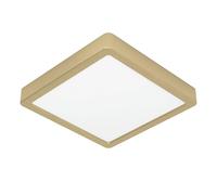 Eglo LED Ceiling Light Fixture Fueva 5, 21 cm, Square Flush Mount lamp, Bedroom Hallway Lighting, Brushed Brass Metal, 2000 lumens, Warm White