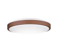 Eglo LED Ceiling Light Fixture Lezuza, Flush Mount lamp, Bedroom Lighting, Round Living Room lamp, Steel and Plastic in White and Brown, Warm White, Ø 43 cm