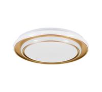 Eglo LED Ceiling Light Fixture Moschetta, Round with Remote Control, Hallway lamp, Bedroom Lighting in Gold Metal and White Plastic, Warm to Cool White, Ø 40 cm