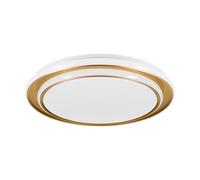 Eglo LED Ceiling Light Fixture Moschetta, Round with Remote | hallway flush mount lamp, bedroom lighting, metal gold & white plastic, warm to cool white, Ø 49 cm