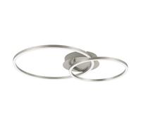 Eglo LED Ceiling Light Fixture Palmaves 2, Geometric Flush Mount Lighting, Metal lamp in Silver, White Plastic, Warm