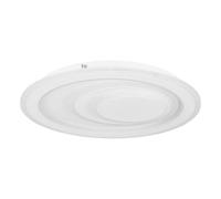 Eglo LED Ceiling Light Fixture Penjamo 1, Flush-Mount Ceiling lamp, Round Living Room and Bedroom Lighting, White Metal and Plastic, Neutral White, Ø 15"