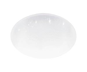 Eglo LED Ceiling Light Fixture Pogliola, Flush Mount lamp with Crystal Effect and Dip Switch, Kitchen Lighting, Metal Plastic in White, Warm Neutral Cool Ø 50 cm