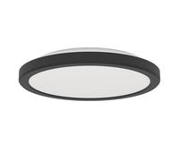 Eglo LED Ceiling Light Fixture Testara-E, Ø 21 cm, 1500 lumens, Black Flush Mount lamp for Bedroom, Round Lighting, Warm White