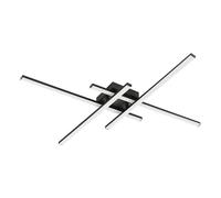Eglo LED Ceiling Light Fixture Vascella, Rod-Shaped Flush Mount lamp for Kitchen and Office, Made of Metal Plastic in Black White, Neutral White Lamp, 74 x cm