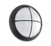 Eglo LED Ceiling Light for Outdoors Siones 1, Outdoor Ceiling lamp, wall Light Made of Black die-cast Aluminium, White Textured Glass, Warm White Outdoor lamp, IP44