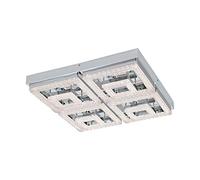 Fradelo Chrome And Clear Crystal Effect Metal Flush Ceiling Light EGLO Metallic Silver One Size