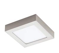 EGLO LED ceiling light Fueva 1, Single-flame Ceiling Lamp | Material: Metal Cast, Plastic, Colour: Matte Nickel, White, Dimensions: 17x17 cm, neutral white