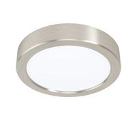 EGLO Fueva 5 LED Ceiling Light, Diameter 16 cm, 1-Bulb Surface-Mounted Light Made of Steel and Plastic Light Surface, Ceiling Light in Matt Nickel, White, LED Surface-Mounted Lamp Warm White