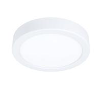 EGLO LED ceiling light Fueva 5, Ø 16 cm | single-flame surface-mounted light made of steel with a plastic light surface, white ceiling lamp, warm white LED
